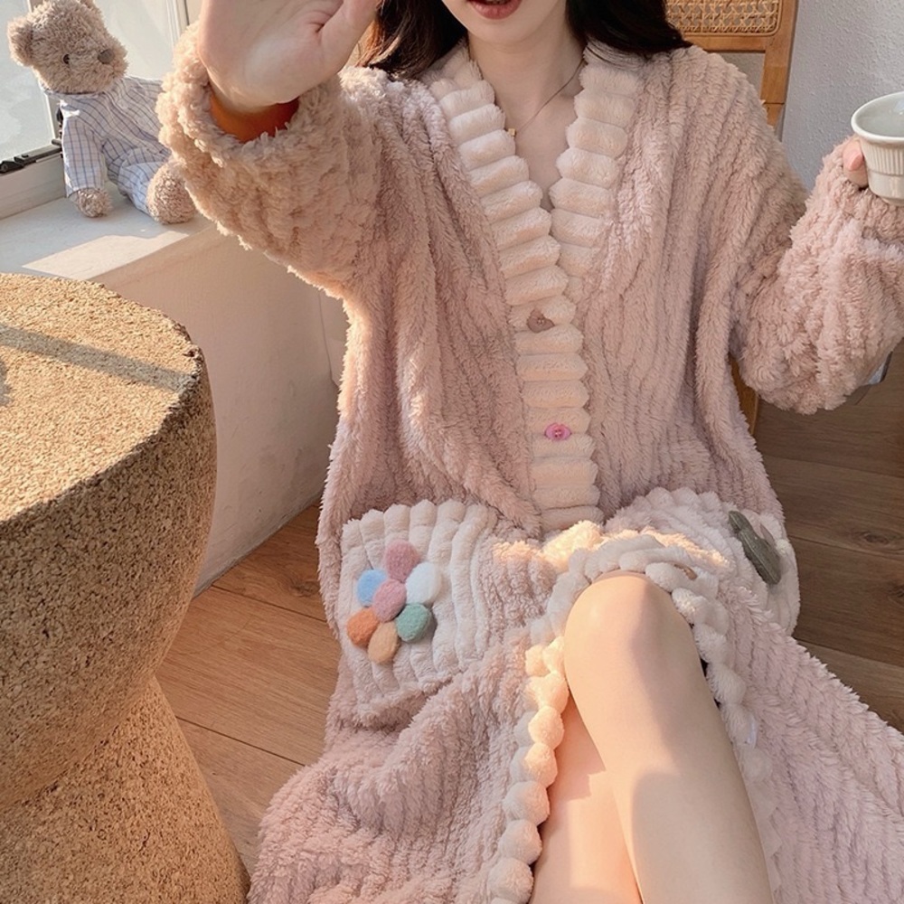 Warm Cozy Fuzzy Robe For Women/Girls